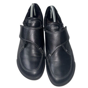 Ecco Womens Black Leather Loafers Size 41 US 10-10.5